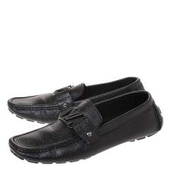 Pre Owned Louis Vuitton Black Leather Monte Carlo Loafers Size 43