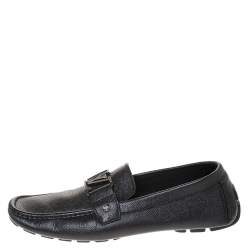 Pre Owned Louis Vuitton Black Leather Monte Carlo Loafers Size 43
