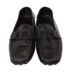 Pre Owned Louis Vuitton Black Leather Monte Carlo Loafers Size 43