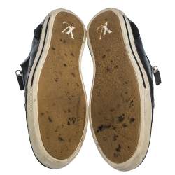 Pre Owned Louis Vuitton Black Infini Leather and Suede Low Top Sneakers Size 42