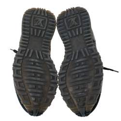 مملوكة مسبقًا Louis Vuitton Black Damier Infini Leather, Suede And Mesh Run Away Sneakers Size 39