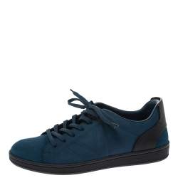 Louis Vuitton Blue/Black Suede and Leather Low Top Sneakers Size 40