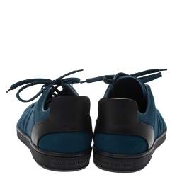 Louis Vuitton Blue/Black Suede and Leather Low Top Sneakers Size 40