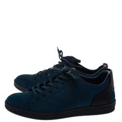 Louis Vuitton Blue/Black Suede and Leather Low Top Sneakers Size 40