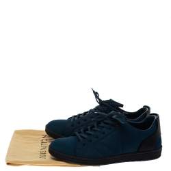 Louis Vuitton Blue/Black Suede and Leather Low Top Sneakers Size 40