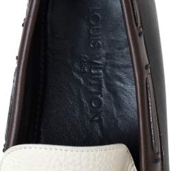 Pre Owned Louis Vuitton Tricolor Leather Bow Loafers Size 42