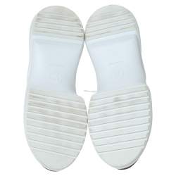 Pre Owned Louis Vuitton White Fabric And Monogram Canvas Archlight Lace Up Sneakers Size 42