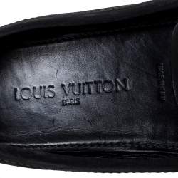 Louis Vuitton Black Suede Leather Slip On Loafers Size 44