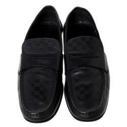 مملوكة مسبقًا حذاء لوفرز لوى فيتون دامييه إنفيني هوكنهايم جلد أسود مقاس 43.5