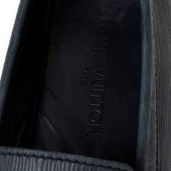 مملوكة مسبقًا حذاء لوفرز لوي فيتون "مونت كارلو" بطراز سليب أون جلد نوبوك رصاصي مقاس 43