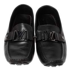 Pre Owned حذاء لوفرز لوي فيتون مونت كارلو جلد أسود مقاس 40.5