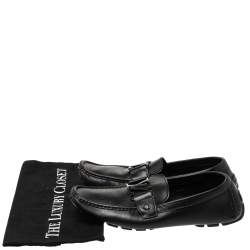 Pre Owned حذاء لوفرز لوي فيتون مونت كارلو جلد أسود مقاس 40.5