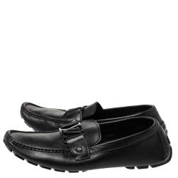 Pre Owned حذاء لوفرز لوي فيتون مونت كارلو جلد أسود مقاس 40.5