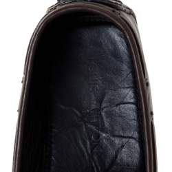 Pre Owned Louis Vuitton Tricolor Leather Bow Loafers Size 43.5