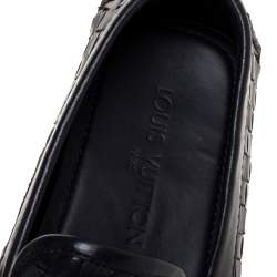 مملوكة مسبقًا Louis Vuitton Black Woven Leather Monte Carlo Loafers Size 41