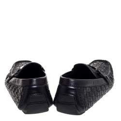 مملوكة مسبقًا Louis Vuitton Black Woven Leather Monte Carlo Loafers Size 41