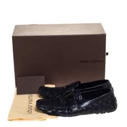 مملوكة مسبقًا Louis Vuitton Black Woven Leather Monte Carlo Loafers Size 41