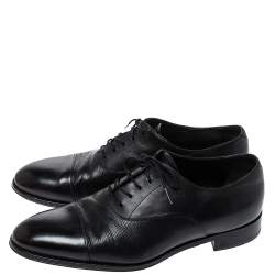 Pre Owned حذاء أكسفورد  لوي فيتون أربطة جلد أسود 42.5