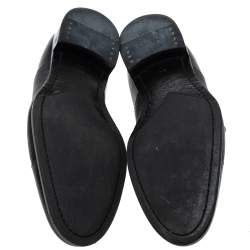 Pre Owned حذاء أكسفورد  لوي فيتون أربطة جلد أسود 42.5