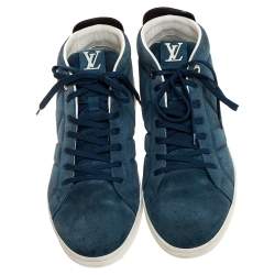 Louis Vuitton Blue Suede And Black Leather Abysse Sneakers Size 41.5