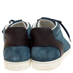 Louis Vuitton Blue Suede And Black Leather Abysse Sneakers Size 41.5