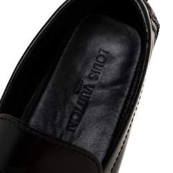 Pre Owned Louis Vuitton Black Leather Monte Carlo Slip On Loafers Size 43