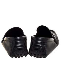 Pre Owned Louis Vuitton Black Leather Monte Carlo Slip On Loafers Size 43