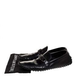 Pre Owned Louis Vuitton Black Leather Monte Carlo Slip On Loafers Size 43
