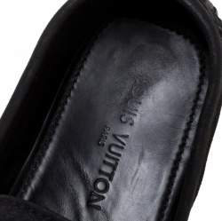 مملوكة مسبقًا Louis Vuitton Black Suede Monte Carlo Slip On Loafers Size 43.5