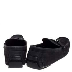 مملوكة مسبقًا Louis Vuitton Black Suede Monte Carlo Slip On Loafers Size 43.5