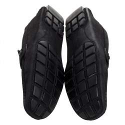 مملوكة مسبقًا Louis Vuitton Black Suede Monte Carlo Slip On Loafers Size 43.5