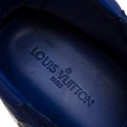 مملوكة مسبقًا حذاء رياضي لوي فيتون جلد نوبوك ودامييه برقبة عالية أزرق فاتح مقاس 41