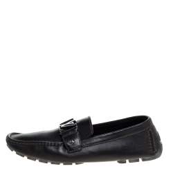 Pre Owned Louis Vuitton Black Leather Monte Carlo Loafers Size 43.5