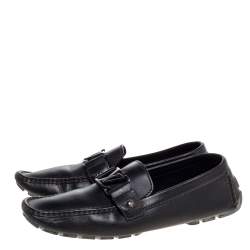 Pre Owned Louis Vuitton Black Leather Monte Carlo Loafers Size 43.5