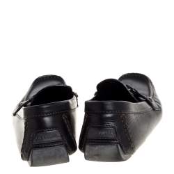 Pre Owned Louis Vuitton Black Leather Monte Carlo Loafers Size 43.5