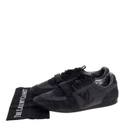 Pre Owned حذاء رياضي لوي فيتون برباط لستاردست  سويدي وكانفاس أسود/رصاصي مقاس 42.5