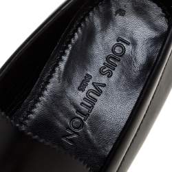Pre Owned Louis Vuitton Black Leather Major Slip On Loafers Size 41.5 