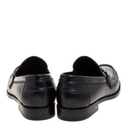 Pre Owned Louis Vuitton Black Leather Major Slip On Loafers Size 41.5 