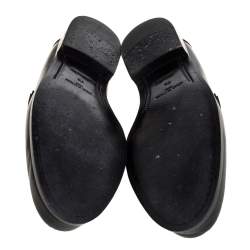 Pre Owned Louis Vuitton Black Leather Major Slip On Loafers Size 41.5 