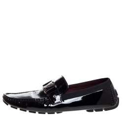 Louis Vuitton Black Patent Leather Monte Carlo Loafers Size 46
