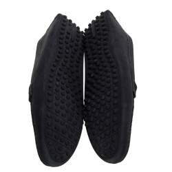 Pre Owned Louis Vuitton Black Suede Racetrack Loafers Size 39.5