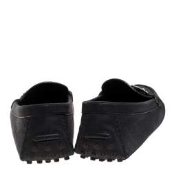 Pre Owned Louis Vuitton Black Suede Racetrack Loafers Size 39.5