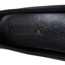 Pre Owned Louis Vuitton Black Suede Racetrack Loafers Size 39.5