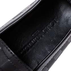 Pre Owned Louis Vuitton Black Damier Embossed Leather Hockenheim Loafers Size 44.5