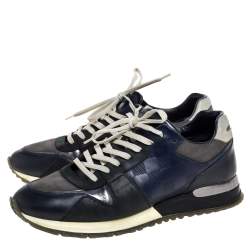 Louis Vuitton Blue/Black Nubuck and Leather Run Away Lace Up Sneakers Size 41