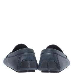 Louis Vuitton Blue Leather Driver Slip On Loafers Size 43