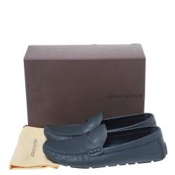 Louis Vuitton Blue Leather Driver Slip On Loafers Size 43