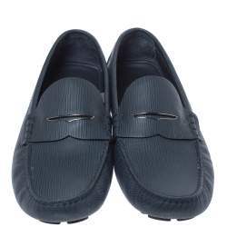 Louis Vuitton Blue Leather Driver Slip On Loafers Size 43