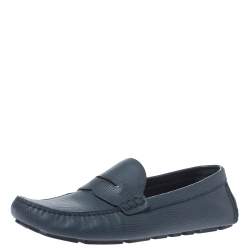 Louis Vuitton Blue Leather Driver Slip On Loafers Size 43