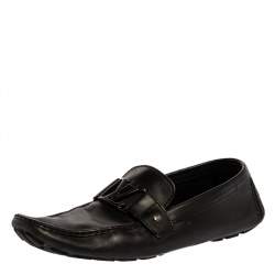 Pre Owned Louis Vuitton Black Leather Monte Carlo Loafers Size 43.5
